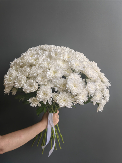Букет из 11 белых кустовых хризантем
