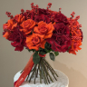 Букет из французских роз с эвкалиптом. Размер М Букет из французских роз с эвкалиптом. Размер М